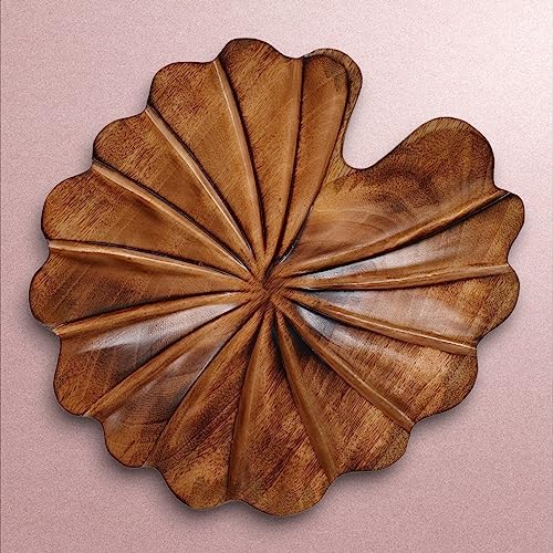 Kinaree Mangoholz Schalen Seerose - Snackschale aus Echtholz - Obstschale in verschiedenen Größen und Mustern (Mittel) von Kinaree