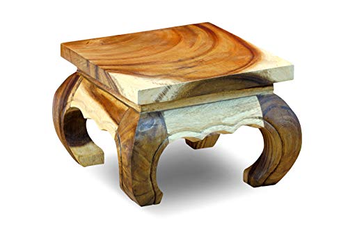 Kinaree Opium Tisch Mittel - 30cm Akazie Massivholz Tisch - Suar Holz Blumenständer - Beistelltisch von Kinaree