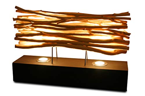 Kinaree Treibholz Tischleuchte TONPHEUNG - 60cm Tischlampe aus Treibholz, geeignet für Wohnzimmer, Flur Schlafzimmer oder auch Bad von Kinaree