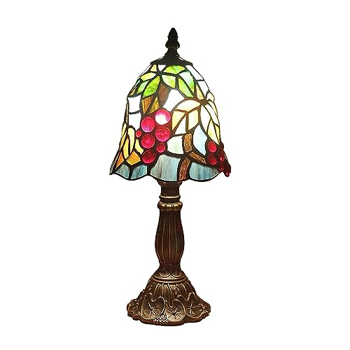 Kinbolas 6" Glasmalerei Lampenschirme Schreibtischlampe Tiffany-Stil Serie Kleine Nachttischlampe Lesen Antike Tischlampe Wohnzimmer Schlafzimmer Büro Vintage Art Deco (G-5), TFN-08 von Kinbolas