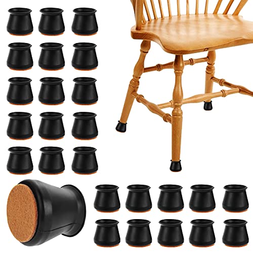 Kinsinder 32 Stück Stuhlbeinkappen Silikon, Silikon Schutzhülle für Stühle,Anti-Kratzer Tisch Stuhlbein Silikonkappe Protektoren für Runde Beine 30–45 mm (schwarz) von Kinsinder