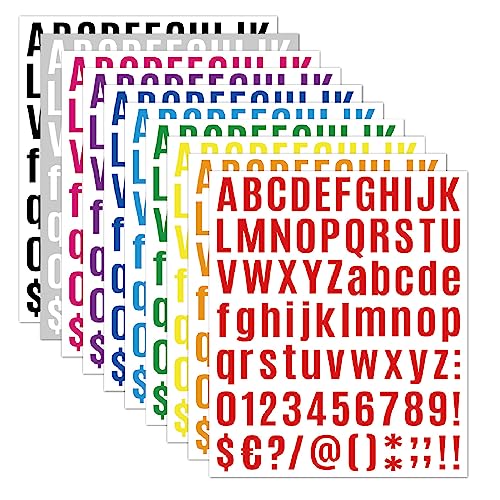 Kireida® 10 Blatt Alphabet-Aufkleber, Vinyl-Alphabet-Aufkleber, Selbstklebende Nummern- und Alphabet-Aufkleber, Briefkasten-Nummern-Etiketten, DIY-Kunsthandwerk von Kireida