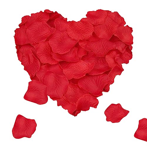 Kireida® 2000 Stück künstliche Rosenblüten,Rosenblätter, für Hochzeit, Valentinstag, Geburtstag und mehr - Romantische Atmosphäre garantiert(Rot) von Kireida