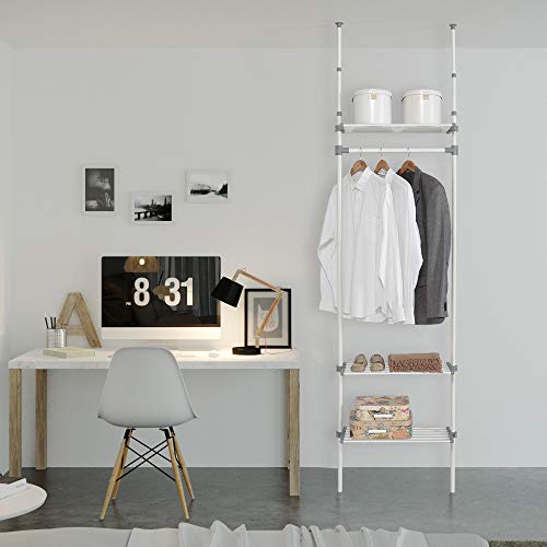 Kit Closet Kleiderschrank, 3 Einlegeböden Innenschränke, weiß, 240/280 x 68 x 25 von Kit Closet