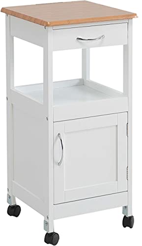 Kit Closet Küchenwagen mit 1 Tür und 1 Schublade, Holz/Weiß, 37 x 37 x 76 von Kit Closet