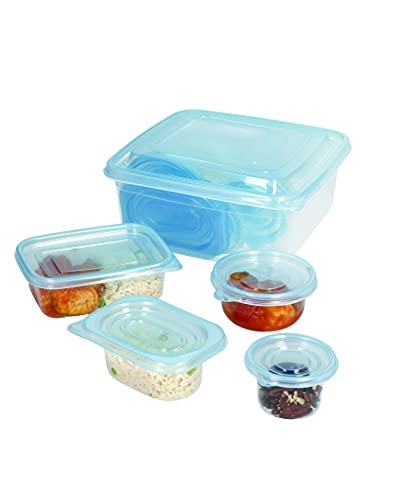 KitchenCraft Behälter für Vorkochen, 23 wiederverwendbare Plastikbehälter zur Lebensmittelaufbewahrung, geeignet für Kühlschrank, Tiefkühltruhe und Mikrowelle, BPA Frei von KitchenCraft