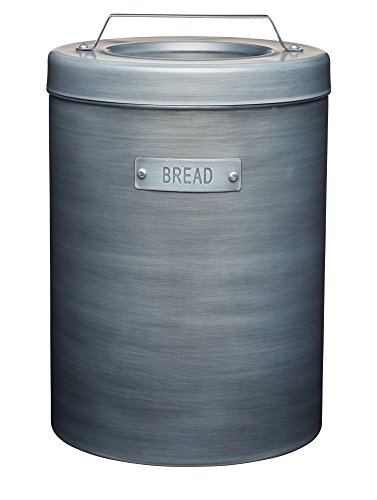 KitchenCraft Industrial Kitchen Brotdose, Metall, Brot und Brötchenbehälter, Luftdicht, Deckel mit Griff, recycelte Materialien, 35 x 24 cm von KitchenCraft