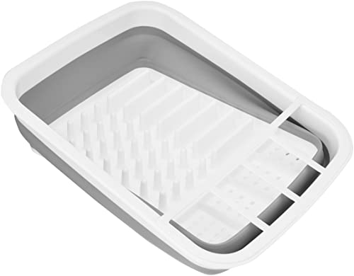 KitchenCraft Klappbarer Abtropfständer Ideal for kleine Küchen und Camping, Farbe: Weiß, 37.5 x 29.5 cm, aus robustem Kunststoff von KitchenCraft