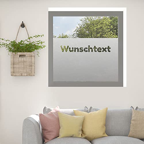 Sichtschutzfolie Wunschtext Sichtschutz Milchglas Fensterfolie selbstklebend für Bad Dusche Badfenster Blickdicht Büro Terasse Klebefolie von Kiwistar