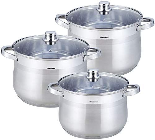 6-teilig Topfset mit Deckel Stockpot Gastro Kochtopf Induktion KLAUSBERG KB-7177 von Klausberg