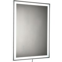 kleankin Badezimmerspiegel LED-Spiegel Nebelfreier Wandspiegel Touch-Schalter 3 Farben Alu 70 x 50 x 3 cm von Kleankin