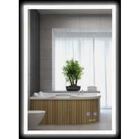 kleankin Wandspiegel  Badezimmerspiegel mit LED-Beleuchtung und Antibeschlag-Funktion, IP44 Wasserdicht, Aluminiumlegierung  Aosom.de von Kleankin