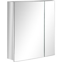 kleankin Spiegelschrank  Badspiegelschrank mit 3 Innenböden, Doppeltür Hängeschrank, Wandschrank für Badezimmer, Silber, 54x13x60cm  Aosom.de von Kleankin