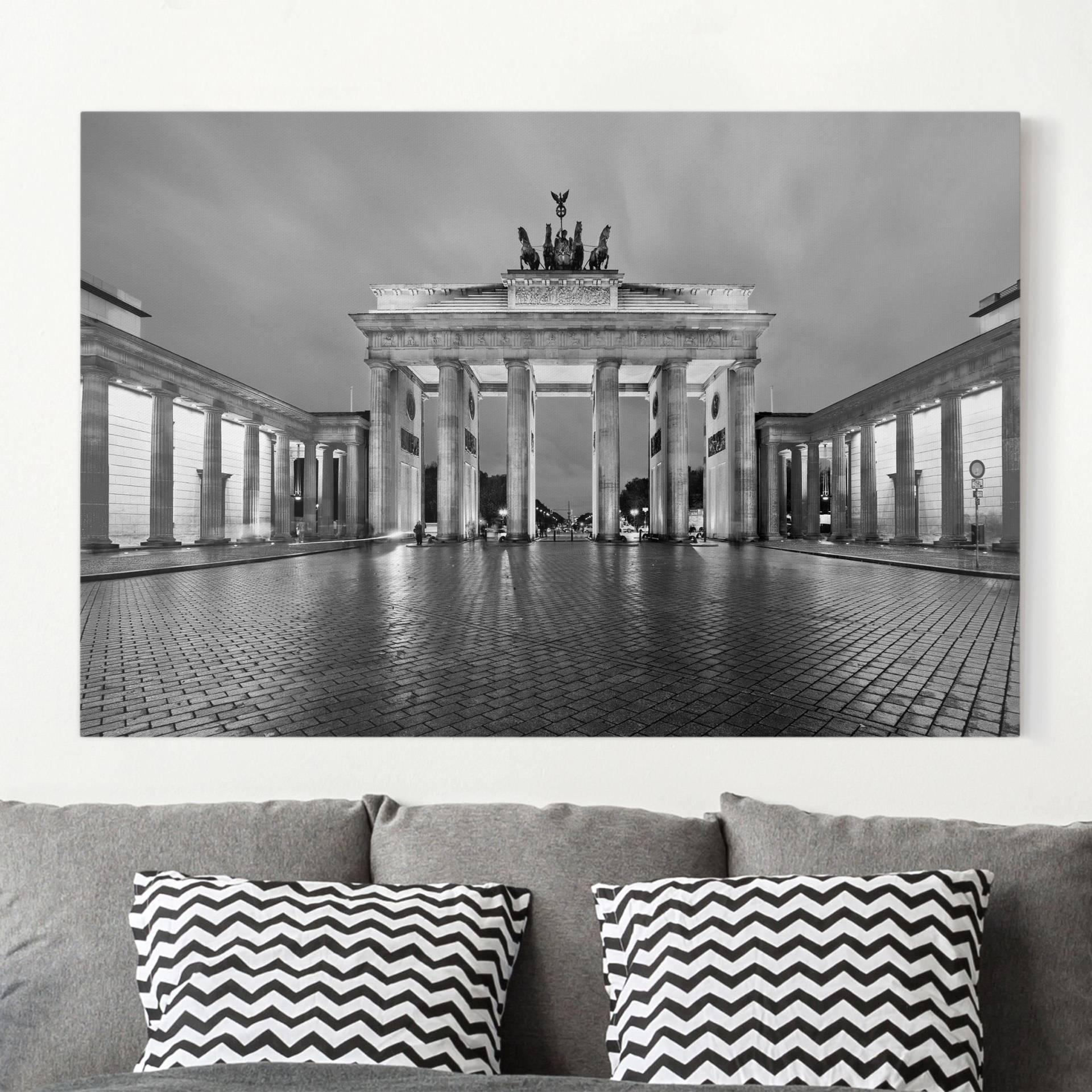Leinwandbild Berlin Erleuchtetes Brandenburger Tor II von Klebefieber