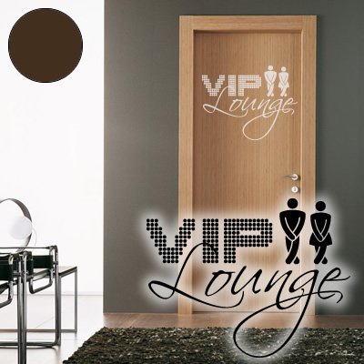 A228 Türtattoo - Wandtattoo "VIP Lounge" 30cm x 23cm braun - Dekoration - Bad - Wohnzimmer - Aufkleber - Wandsticker von Klebesüchtig