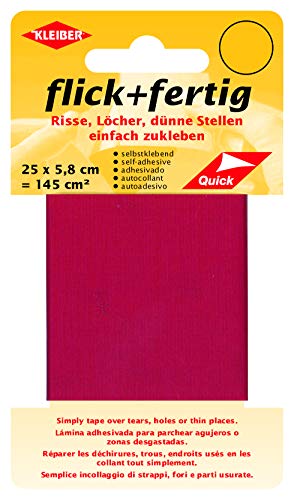 Kleiber flick und fertig, selbstklebender Flicken, Risse, Löcher, dünne Stellen einfach zukleben, Nylon zuschneidbar, hellrot (25 x 5,8 cm) von Kleiber