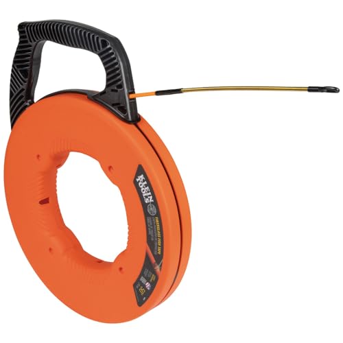 KLEIN TOOLS Fiberglas-Einziehband mit Spiralführungskopf aus Stahl, 15,2 m, Orange / Schwarz von Klein Tools