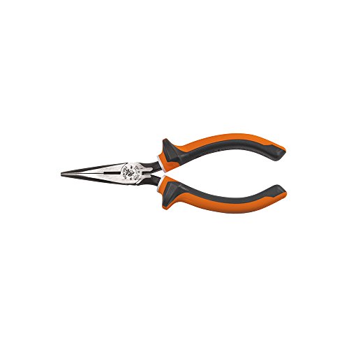 Klein Tools 203-6-EINS Spitzzange mit integriertem Seitenschneider, isoliert (1000V VDE), Orange/weiß/grau, 6-Inch von Klein Tools