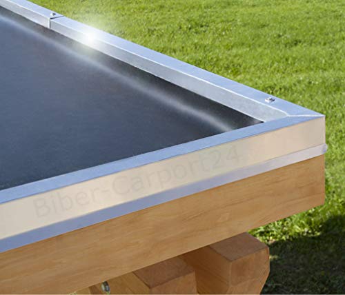 KlesTec EPDM-Folie in 1,52mm Stärke; für Carport-Dach, Garage, Vordächer oder Pergola, VERSCHIEDENE GRÖßEN, wahlweise mit Flächenkleber (4,57 x 3,50 m) von KlesTec