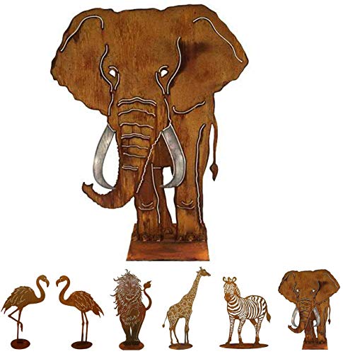 Gartenfigur Rost auf festem Stand – Hochwertig & Wetterfest - Metall Tierfigur - Edelrost Dekofigur/Tier Figur – Gartendeko/Dekoration (Elefant - Höhe 150cm) von Klocke Edelrost Dekor