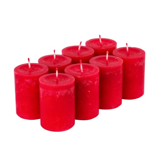 Adventskerzen/Kranzkerzen/Stumpenkerzen - Große Auswahl - Adventskranz/Weihnachtskranz/Weihnachten Kerzen (Rubin, Klein & Schlank: Höhe 7cm / Ø 5cm - 8 Stück) von Klocke Kerzen