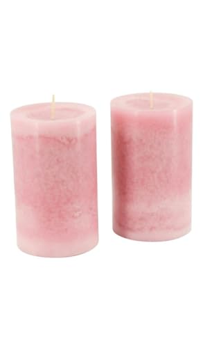 Trendkerzen - Adventskerzen/Stumpenkerzen/Kerzen Weihnachten (Antikrosa, Groß & Breit: Höhe 13cm / Ø 8cm - 2 Stück) von Klocke Kerzen