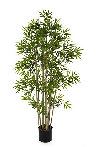 Große Japanische Bambuspflanze/Dekopflanze - Höhe 210cm - 3360 Grüne Blätter - Hochwertiger Kunstbambus von Klocke Kunstpflanzen