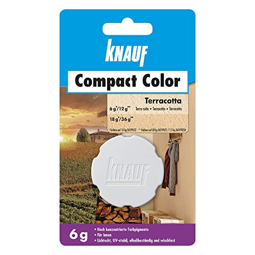 Knauf Compact Colors Farb-Pigmente – Pigment-Pulver zum Einfärben von Putz, nicht staubend, hoch konzentriert und wischfest, Terracotta, 6-g von Knauf