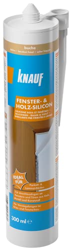 Knauf Fenster- und Holz-Silicon für Fenster und Türen aus Holz "– neutralvernetzendes Spezial-Silicon, ideal auch für Versiegelungen im Glas- und Fenster-Bau, 300-ml, Buche von Knauf