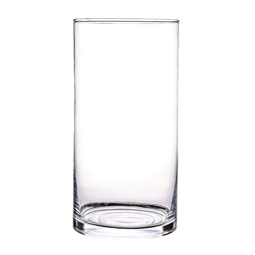 Glasvase, Transparent, KnikGlass Vase Glas Deko Blumenvase für Tischdeko und Hochzeit, Höhe 25 cm (#D) von KnikGlass