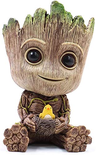 KnikGlass Baby Groot Blumentopf/Stifthalter, Cartoon Blumentopf Figuren niedliches Modell, Groot Sukkulenten Übertopf niedliche grüne Pflanzen Blumentopf für Büro & Desktop Dekor e von KnikGlass