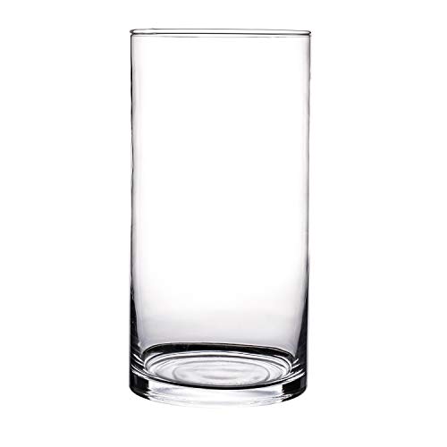 KnikGlass Glasvase, Blumenvase Glas, Vase Glas Deko Blumenvase, Transparent Vase (Transparent A, Höhe 25cm Durchmesser 12cm) von KnikGlass
