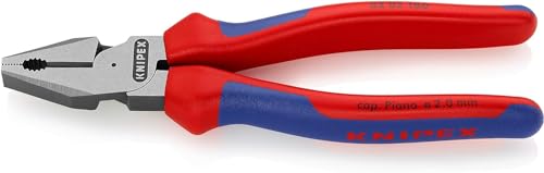 Knipex Kraft-Kombizange schwarz atramentiert, mit Mehrkomponenten-Hüllen 180 mm 02 02 180 von Knipex