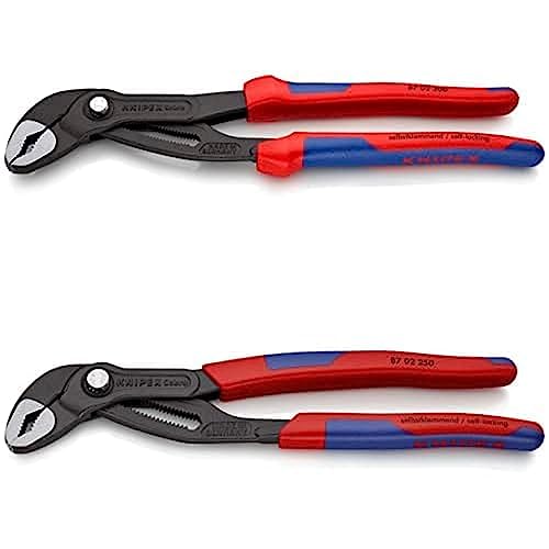 KNIPEX Cobra®, Wasserpumpenzange | Rohrzange mit 2K-Griffen, 300 mm, 87 02 300 + KNIPEX Cobra®, Wasserpumpenzange | Rohrzange mit 2K-Griffen, 250 mm, 87 02 250 von Knipex