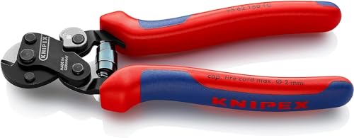 Knipex Drahtseilschere für Reifencord brüniert, mit Mehrkomponenten-Hüllen 160 mm 95 62 160 TC von Knipex