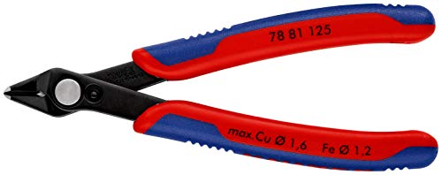 KNIPEX Electronic Super Knips brüniert, mit Mehrkomponenten-Hüllen 125 mm (SB-Karte/Blister) 78 81 125 SB von Knipex