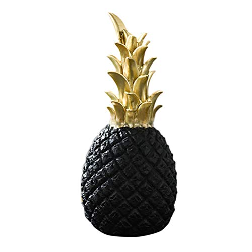 Knowooh Deko Ananas Kreative Harz Ananas Figur Dekofigur Tischdeko Verzierung(Schwarz,M) von Knowooh