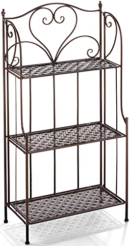 Kobolo Metallregal Standregal Vintage Landhausstil - Metall - Braun - 58x22x122 cm von Kobolo