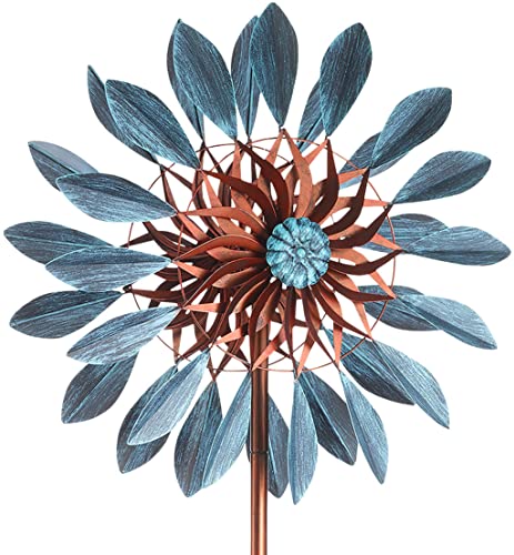 Kobolo Windrad Gartenstecker Dekostecker Windspiel XXL - Blossom - Metall - groß von Kobolo