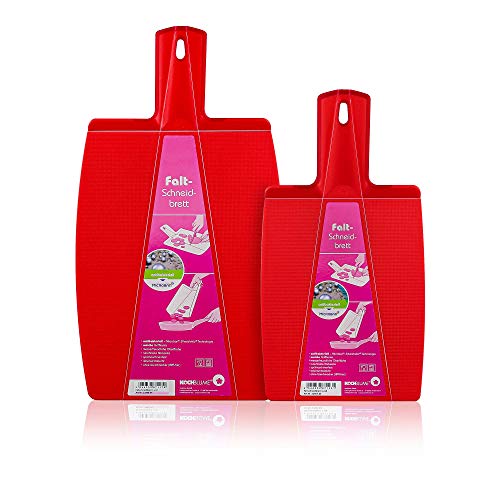Kochblume Falt-Schneidbrett S & L 2er Set | Spülmaschinenfest | BPA-frei | Rutschfest & messerfreundlich | Farbe: rot von Kochblume