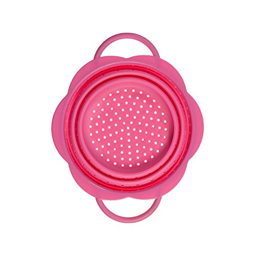 Kochblume Faltsieb S | Premium-Silikon | Hitzebeständig | Spülmaschinenfest | Platzsparend | Farbe: pink von Kochblume