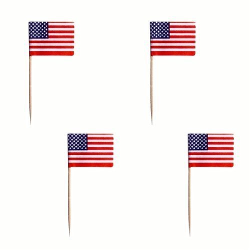 250 x Deko - Picker / Fahnenpicker "USA Flagge" (7 cm) von Kögler