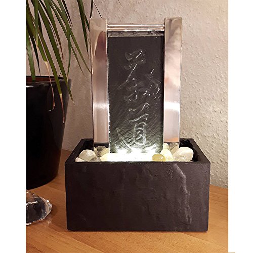 KÖHKO® Tischbrunnen Teezeremonie 25009 Luftbefeuchter mit LED-Beleuchtung von Köhko