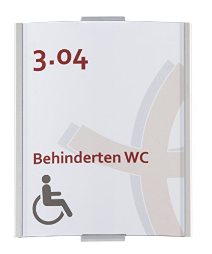 Frankfurt Türschild DIN A6 | 148x120mm | Aluminium silber | entspiegelte Abdeckung | Selbstklebend und auch zum Schrauben | Büroschild | Türschild Büro von König Werbeanlagen