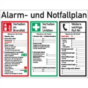 Schild PVC Alarm- und Notfallplan ISO 7010 48x62 cm von König Werbeanlagen