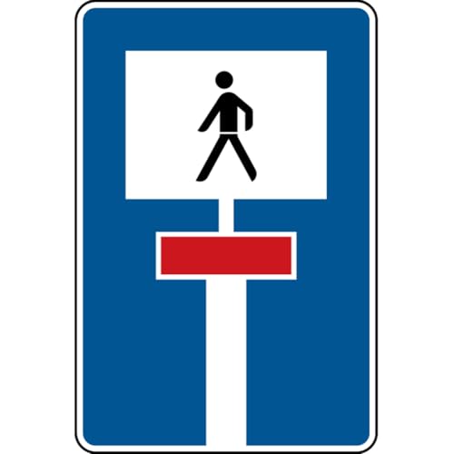 Schild Verkehrszeichen - Sackgasse für Fußgänger fr - 420x630x2 mm Aluminium 2 mm, RA1 von König Werbeanlagen