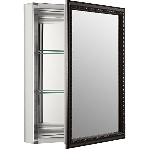 Kohler CLW Flat Medizinschrank, gerahmt, eintürig, 50,8 cm Breite x 66 cm Höhe, ölgerauter Bronze-Rahmen, Eloxiertes Aluminium, One Size von Kohler