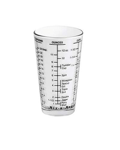 Kolder 26100 Mix N Messglas, schweres Glas, Mehrzweckflüssigkeit 16-Ounce Schwarz (mit Aufdruck) von Kolder