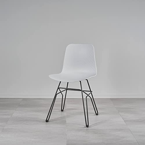 Kollecture Stuhl Kunststoff Bürostuhl Skandinavisch Schwarzes Gestell viele Farben MAGANNE Farbe Weiß von Kollecture
