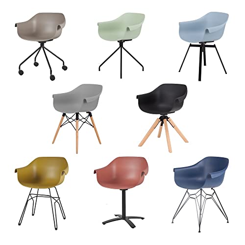 Stuhl Kunststoff Bürostuhl Skandinavisch Esszimmerstuhl Küchenstuhl CATHÉRINE Farbe Ginger, Größe Fuß 4 Schwarz von Kollecture